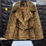 کت پوست پلنگی کمر دار مزونی (35733)