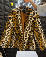 کت پوست پلنگی کمر دار مزونی (35733) - Image 4