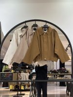 بامبر کتان زارا جلو پیلی زیپ مخفی دو دکمه پانچ شده (35762)