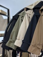 ترنچ کت بارونی کلاهدار کتان زارا کوتاه بلند (35763) - Image 2