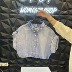 کت کراپ جین استین کوتاه وارداتی  اسنات (35821)