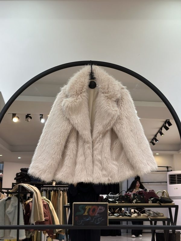 کت پوست دو یقه خز دار ایسن (35829) - Image 2