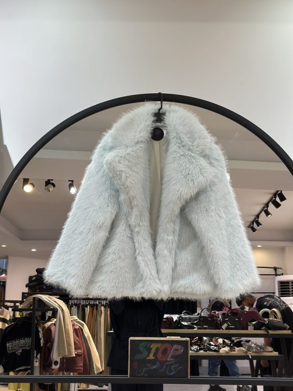 کت پوست دو یقه خز دار ایسن (35829) - Image 3