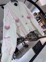 ژاکت بافت پاییزه زمستانه پینترسی صورتی خانوم (35841) - Image 2