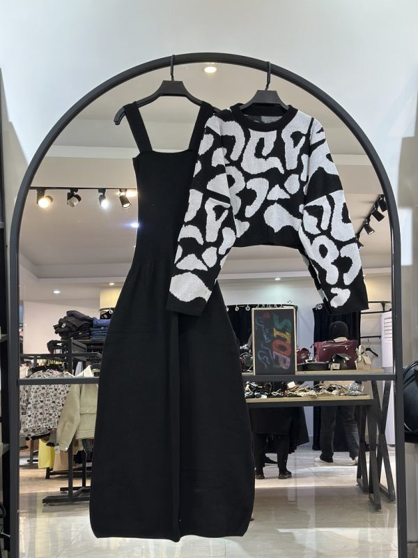 ست رویه و پیراهن بندی بافت ابرنگی متراکم (35852) - Image 3