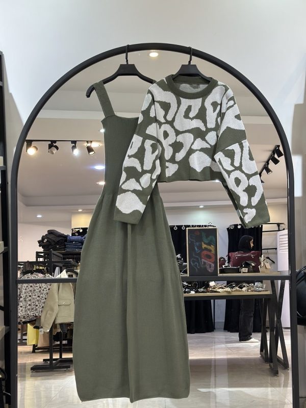 ست رویه و پیراهن بندی بافت ابرنگی متراکم (35852) - Image 5