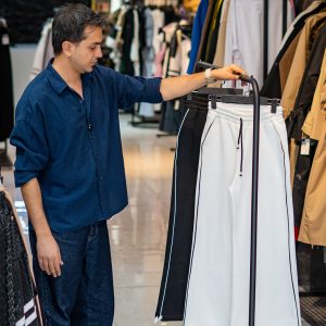 شلوار بگ دورس تو‌کرک مغزی دوزی پایین گت(35893)