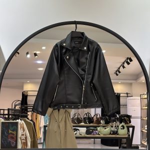 کت چرم پایین کمر بندی استر دار نارینه (36057)