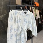 ست شومیز دامن دبل فیس پایین گره شکوفه (3703)