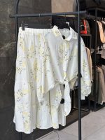 ست شومیز دامن دبل فیس پایین گره شکوفه (3703) - Image 4