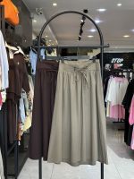 دامن لینن کمر ضربدری پرچی (3736)