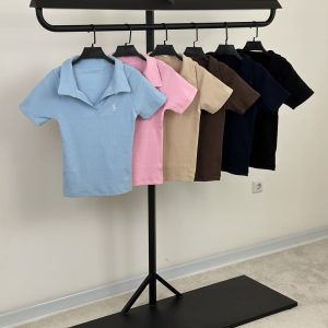 پلو شرت پنبه کبریتی درجه یک سینه گلدوزی شده (3835)