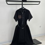 پیراهن لینن کلاهدار شنل (3929)