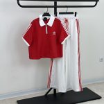ست کتان تی سی ادیداس نیم زیپ (3963)