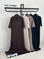 پیراهن سیلک کمر بند دار polo (3997)