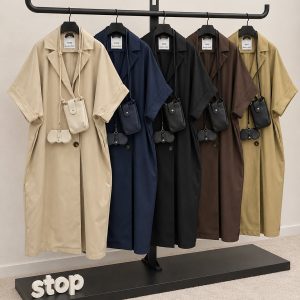 بارونی تک دکمه با کیف (4061)