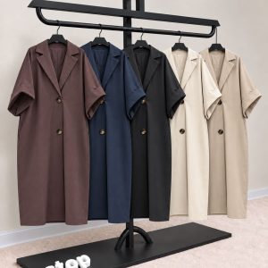 بارونی تک دکمه با کیف (4061)