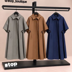 بارونی تک دکمه کلاه دار(90148)