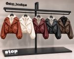 کاپشن چرم کلاه دار (90158)