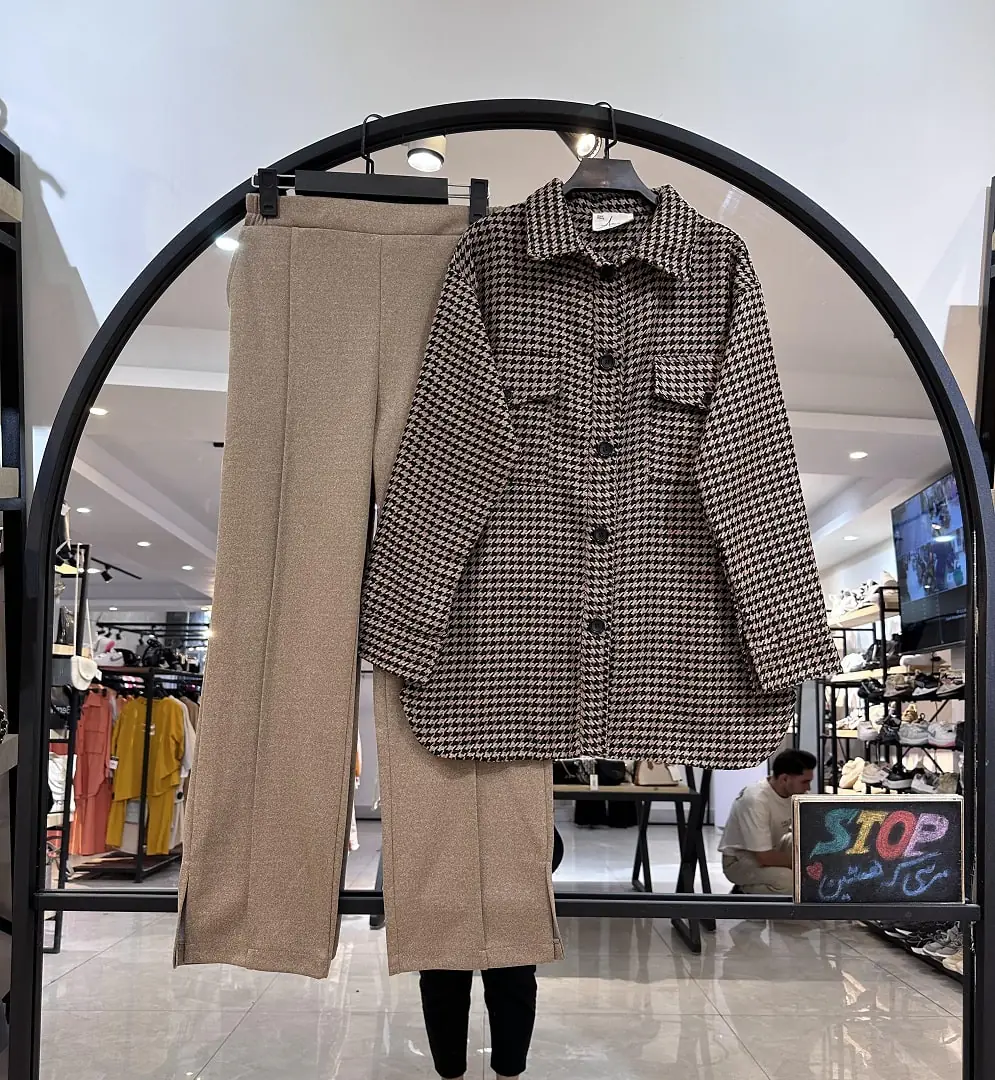 ست شومیز و شلوار پیچازی طرح کت بلند (33790) - Image 1