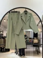 ست کت و شلوار لینندتک دکمه مینا (34686)