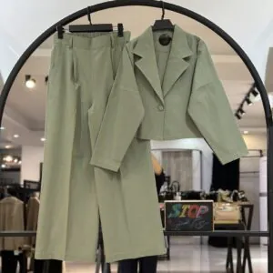 ست کت و شلوار لینندتک دکمه مینا (34686)