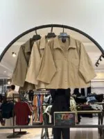 شومیز کراپ لینن دو جیب سه دکمه (34972)
