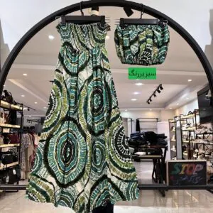 ست نیمتنه و دامن شلواری ابریشم سیلک (35098)