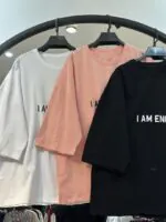تیشرت باکسی پنبه طرح enough (35248) - Image 3