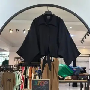 شومیز کرسپو پایین گره تک مشکی (35358)