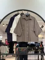 شومیز اسپرت نخ کرپ دو جیب استین بندک (35782)