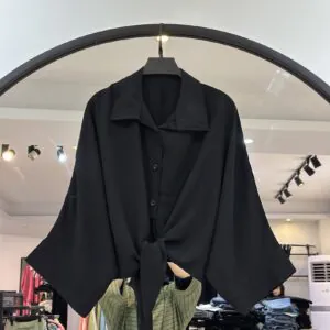 شومیز گره تک مشکی کرسپو (35417)
