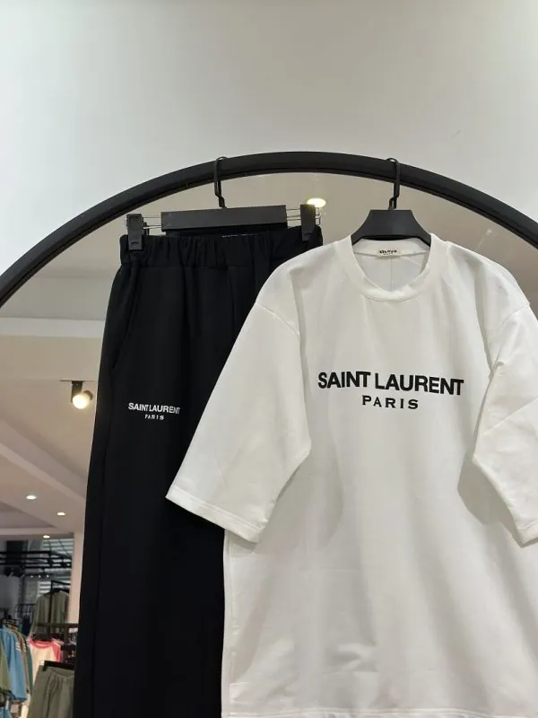 ست تیشرت شلوار گلکسی دو دکمه سفید (35552) - Image 3