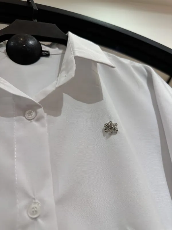 شومیز بیسیک نگین کاری شده پانچ شده با قیمت اف(35616) - Image 2