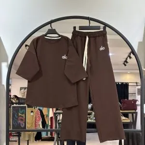 ست تیشرت باکسی و شلوار سوپر براش ترک با چهل  درصد اف  ALO (35651)