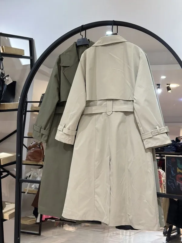 بارونی بلند کمر مثلثی پشت چاک (35672) - Image 3