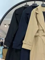 بارونی بلند کمر مثلثی پشت چاک (35672) - Image 2