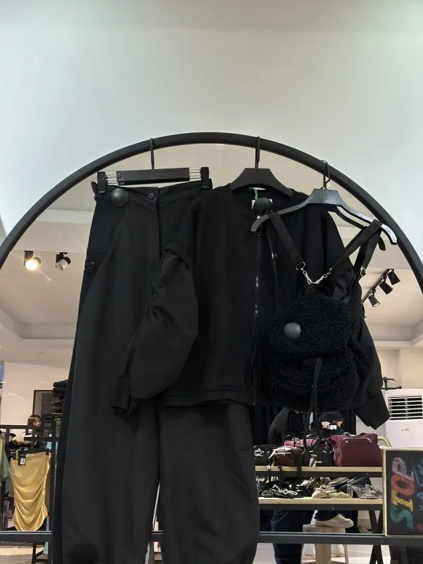 ست سه تیکه دورس تو کرکی ترکیبی و شلوار تی سی و کوله پشتی تدی (35702) - Image 2