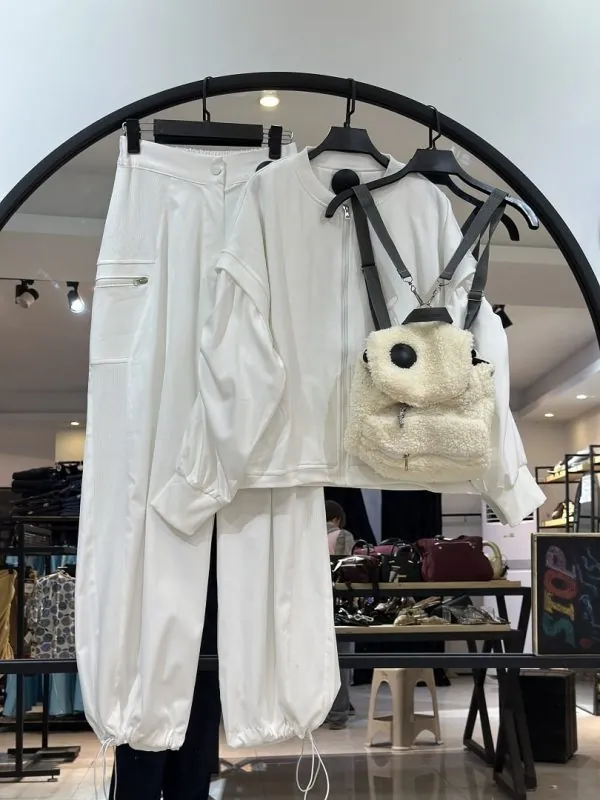 ست سه تیکه دورس تو کرکی ترکیبی و شلوار تی سی و کوله پشتی تدی (35702) - Image 3