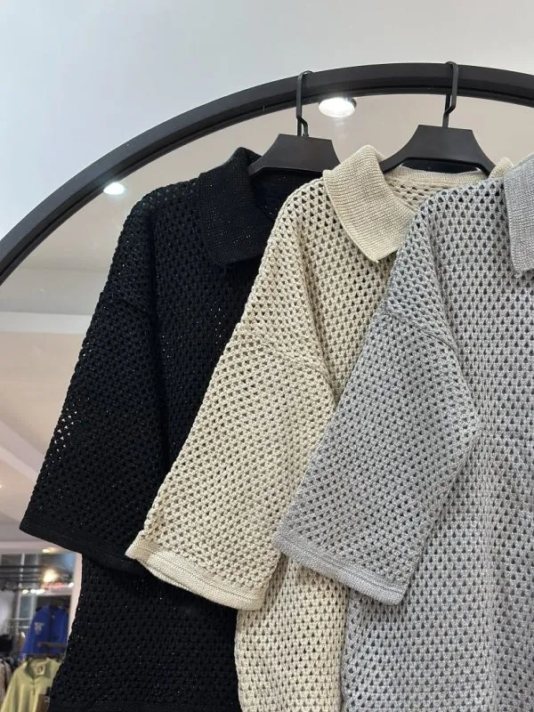 ست شومیز شلوار بافت حصیری زنبوری لمه دار (35703) - Image 2