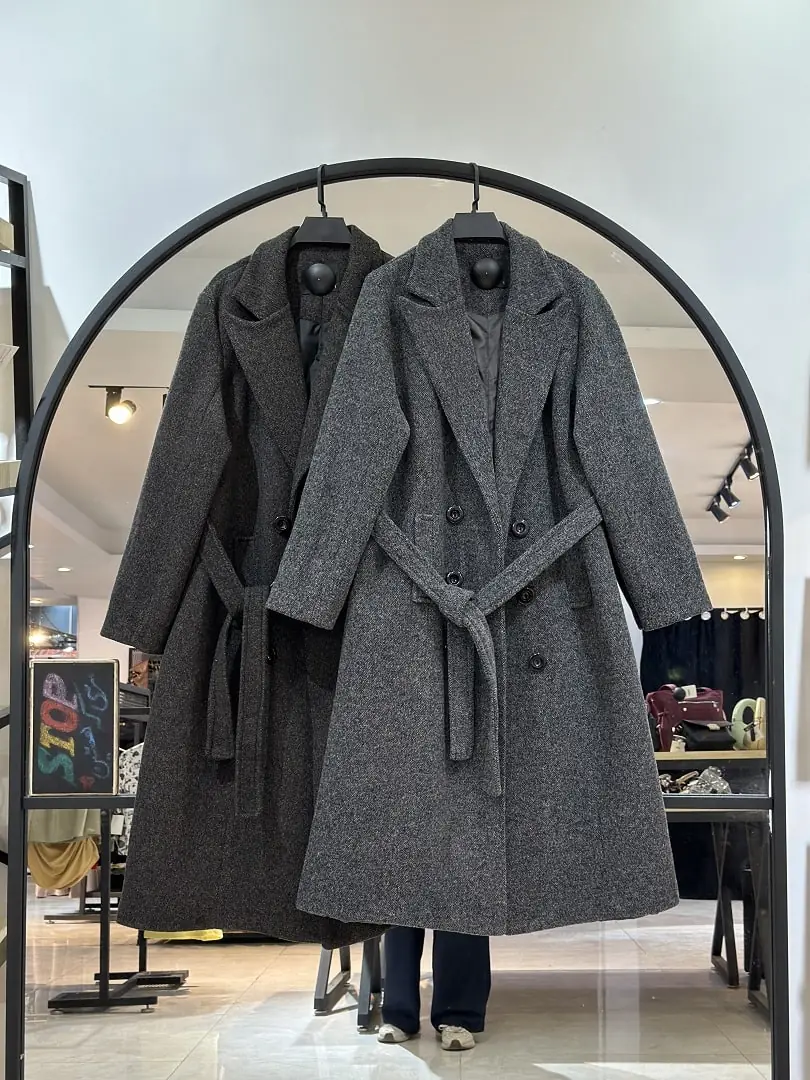 پالتو بلند فوتر کوبیده 6 دکمه مزونی ناز دخت (35730) - Image 1