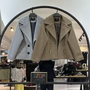 کت فوتر کوبیده شده چهار دکمه استر دار دو یقه ماه نشون (35731)