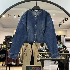 کت کراپ  جین وارداتی فانتزی اریکا (35820)