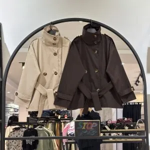 بارانی کتان استانبول یقه اسکی استر دار جانان (35847)