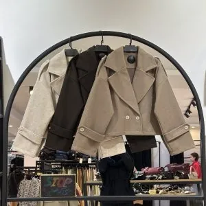 ترنچ کت فوتر کوبیده دو دکمه دینار گیس (35874)