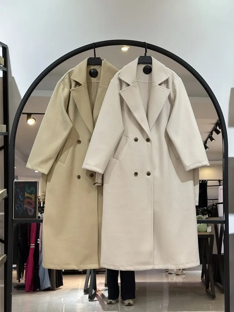 پالتو فوتر بلند چهار دکمه کمر بند دار لیبرا (35998) - Image 1