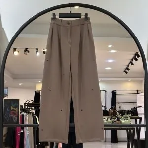 شلوار بگ ریزش دار اویشو پانچ شده پیرسینگی (35926)