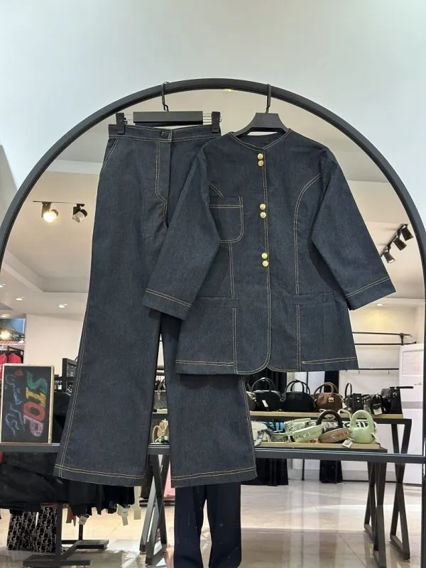 ست کت و شلوار جین مزونی لیزا (36013) - Image 2