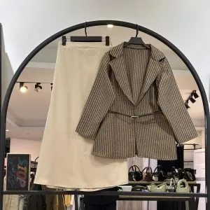 ست کت کشمیر و دامن پاییزه کج راه گندم (36061)