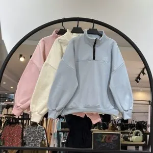 دورس سه نخ تو کرکی نیم زیپ ساده (36079)